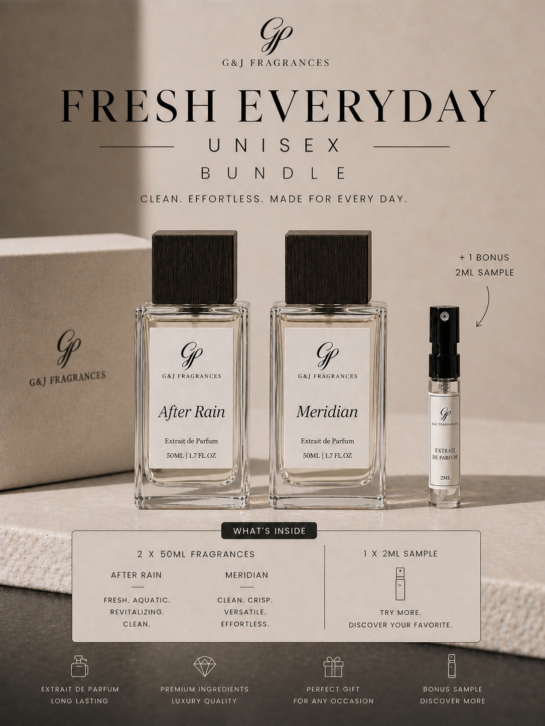 Fresh Everyday Bundle – 2 Clean Fragrances + Bonus Sample