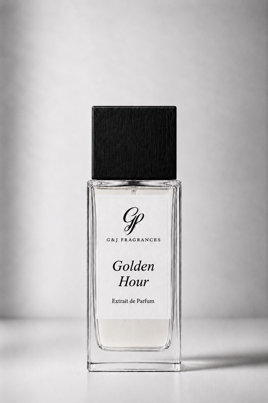 Golden Hour Spicy- Mens Vanilla Chestnut & Amber 50mL Extrait de Parfum Rich Warm Fragrance for Evenings G&J Fragrances
