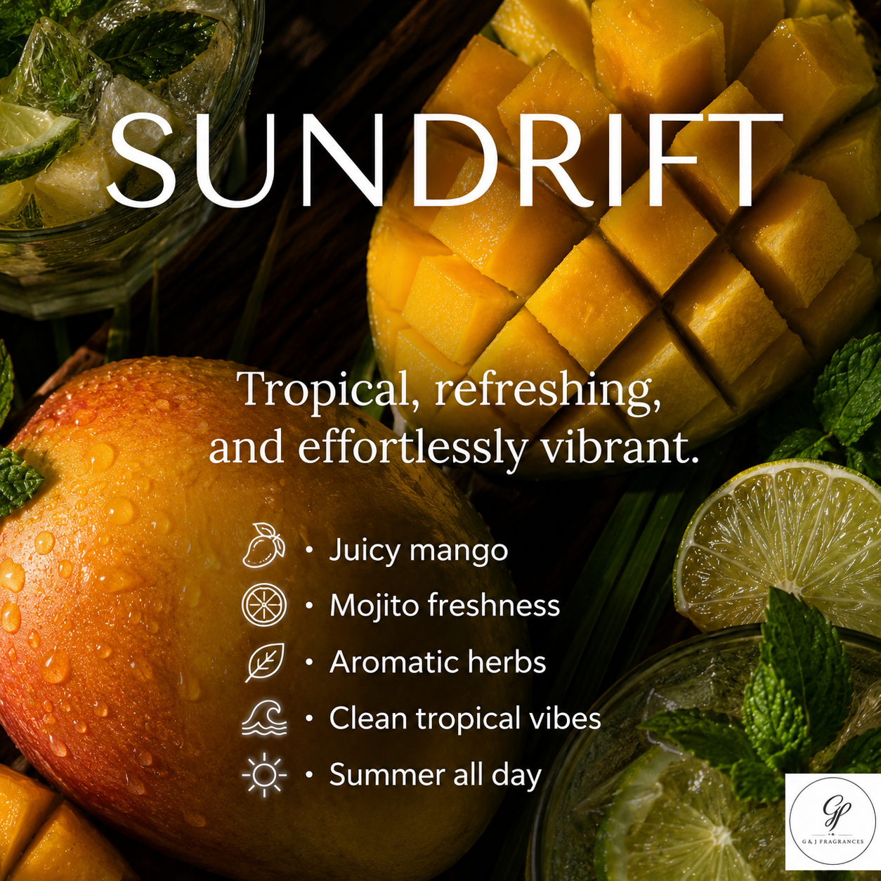 Sundrift – Unisex 50ml Extrait de Parfum Tropical Mango Mojito