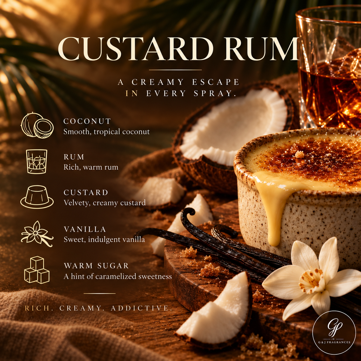 Custard Rum — 50ml Extrait de Parfum Coconut Rum, Vanilla & Custard