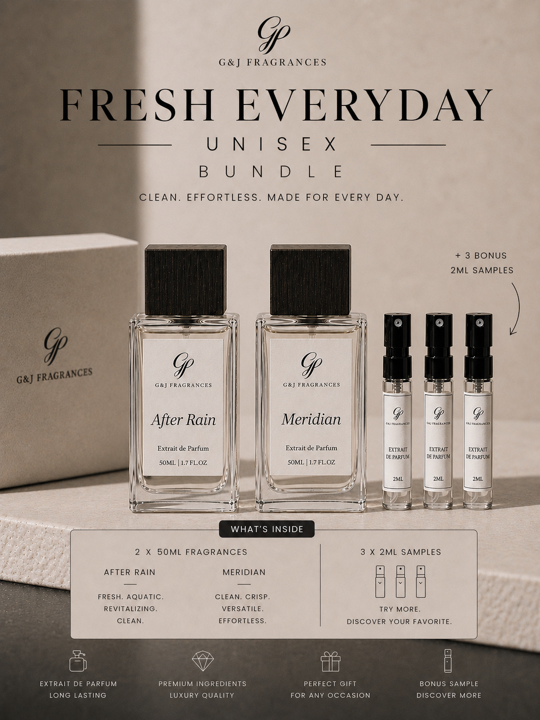 Fresh Everyday Bundle – 2 Clean Fragrances + Bonus Sample