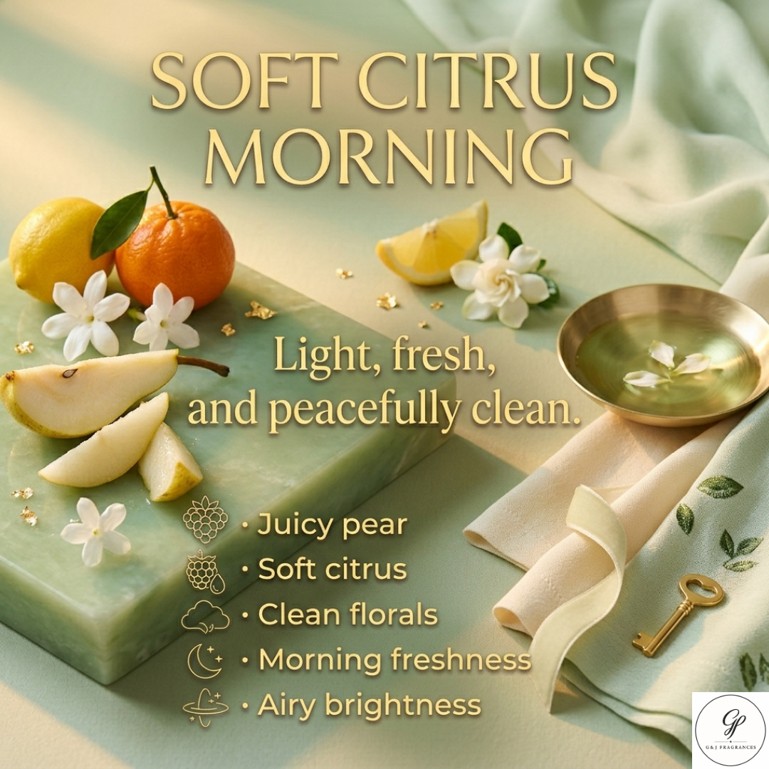 Soft Citrus Morning- Women’s 50mL Extrait de Parfum Pear Neroli Jasmine Fresh Start Uplifting Fragrance G&J Fragrances