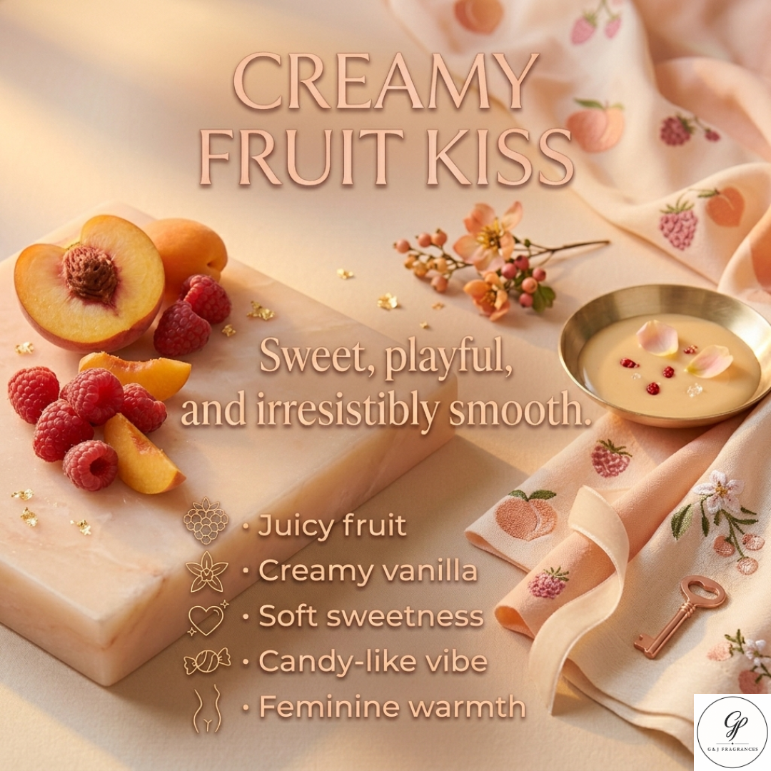 Creamy Fruit Kiss 50mL Sweet Fruity Vanilla Perfume for Women Long Lasting Everyday Scent Extrait de Parfum G&J Fragrances