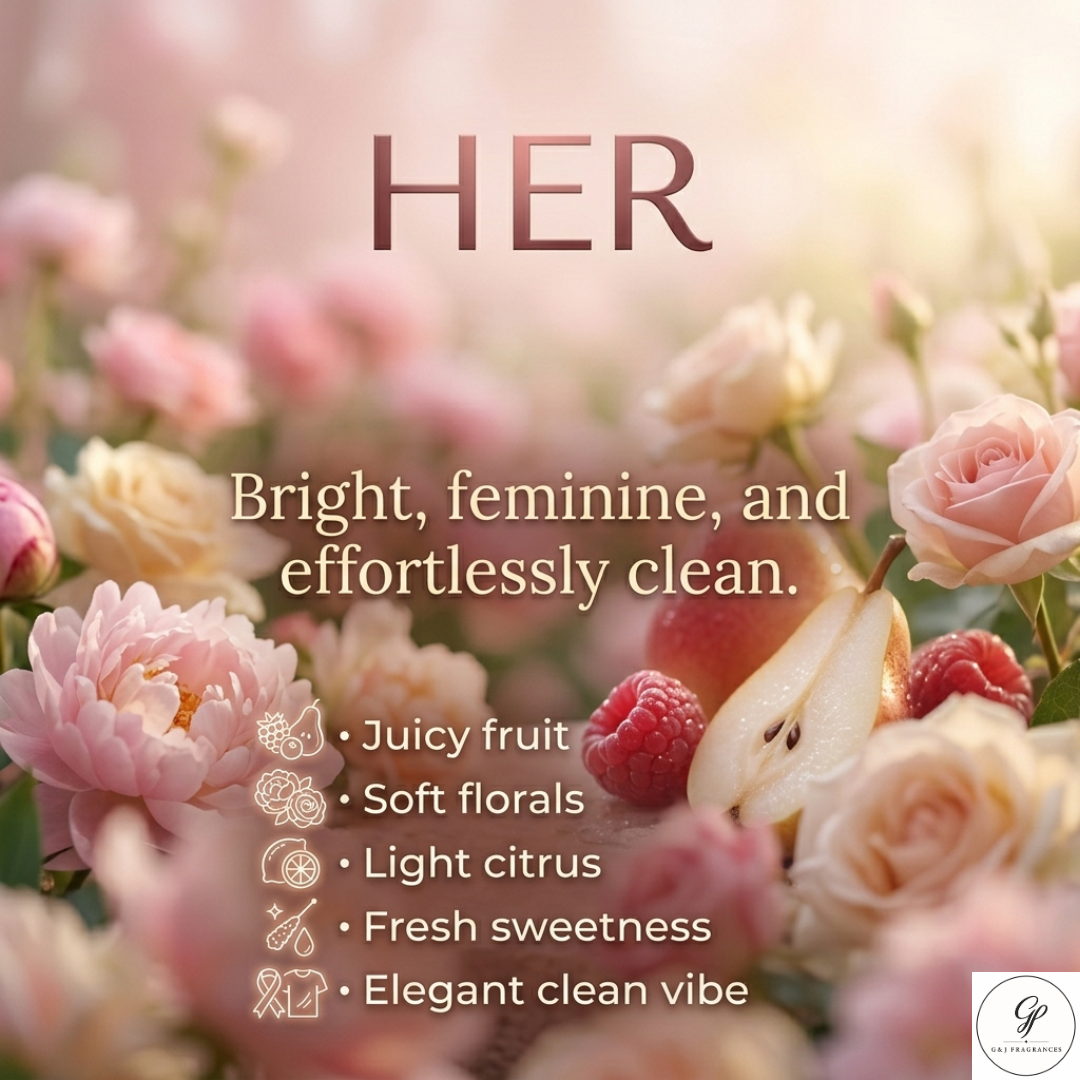 Her- Women's 50ml Extrait de parfum rose jasmine peach and mandarin